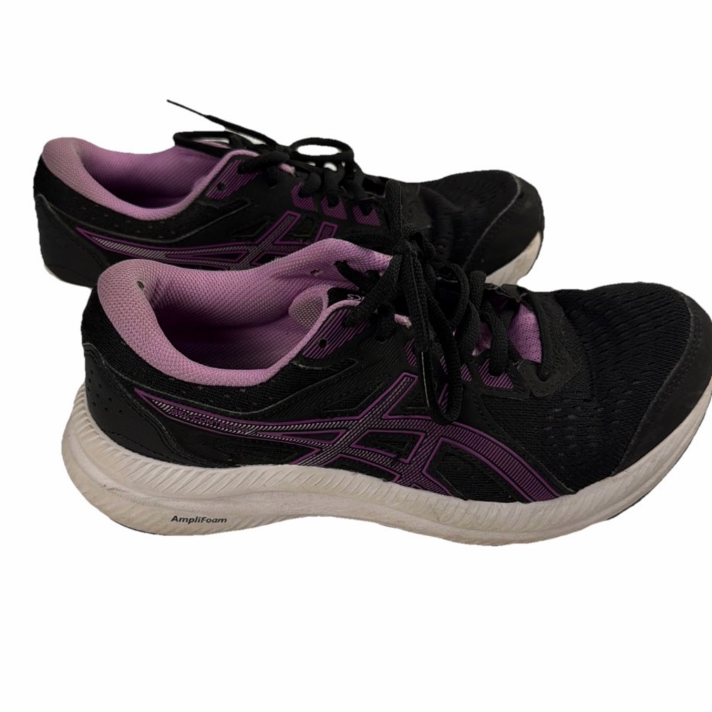 ASICS GEL-Contend Women's Running Shoes size 7.5 Ortholite black/purple